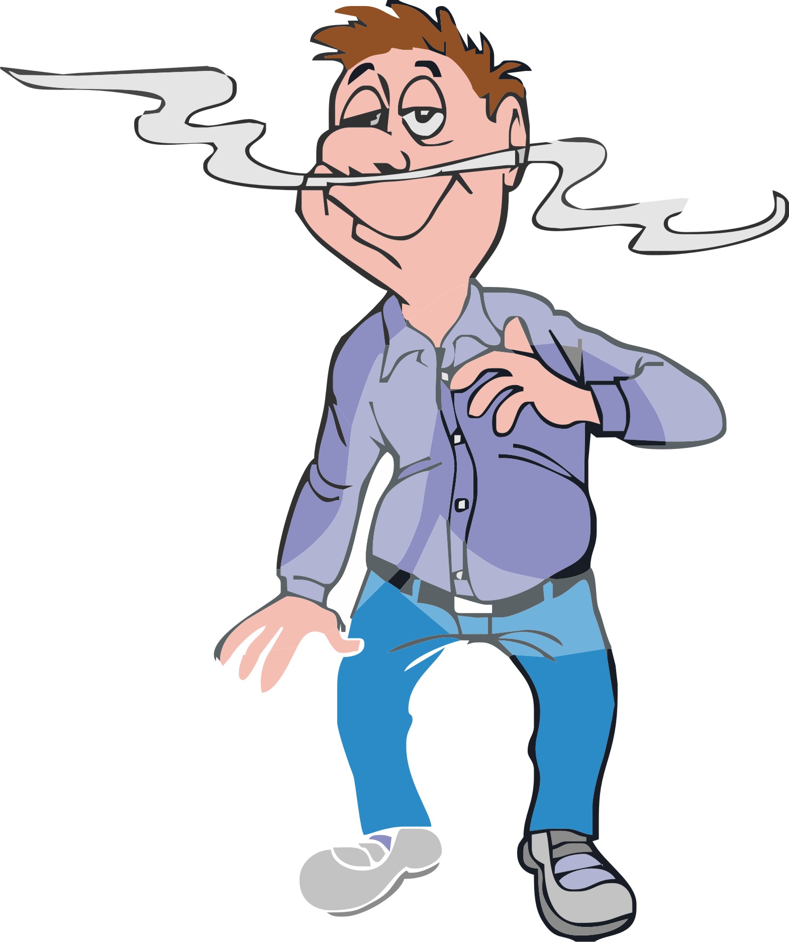 Smoker Cartoon Illustration - Free Vector Clipart for Health and Lifestyle Content