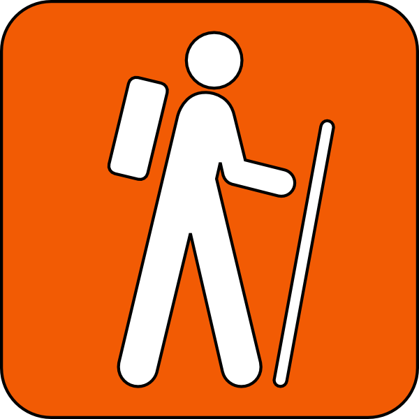 Hiking Trail Orange Clip Art 
