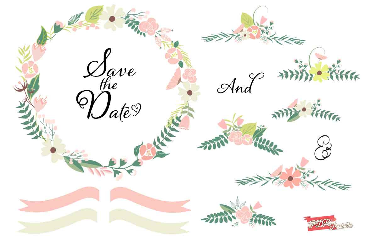 Elegant Floral Save the Date Template - Wedding Invitation Design Elements