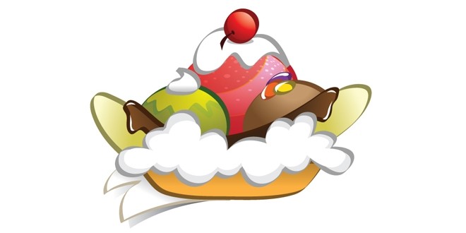 Fun Cartoon Ice Cream Sundae Illustration | Sweet Dessert Clipart