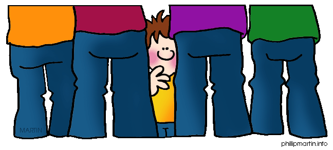 Child Peeking Through Adult Legs - Illustration of Curiosity and Inclusion