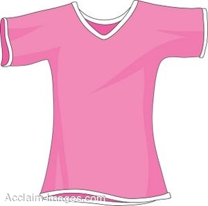 Pink V-Neck T-Shirt with White Trim - Classic Casual Wear