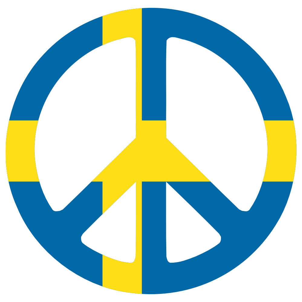 Sweden Peace Symbol Flag 3 Cnd Logo peacesymbol Scalable 