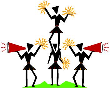 Cheerleading Pyramid Formation - Dynamic Team Spirit Illustration