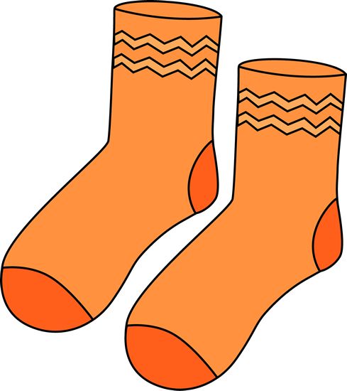Bright orange crew socks with black zigzag pattern on cuffs and reinforced heel/toe areas.