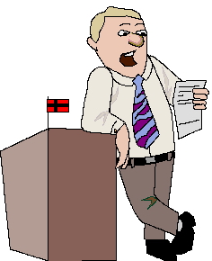 Public Speaker at Podium - Cartoon Illustration for Presentations