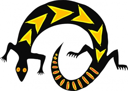 Aboriginal-Inspired Lizard Artwork - Symbolic Indigenous Design