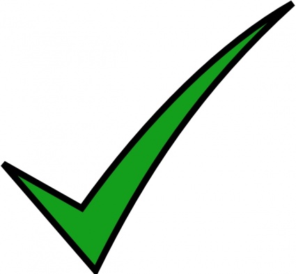 Green checkmark icon indicating approval, confirmation, or success.