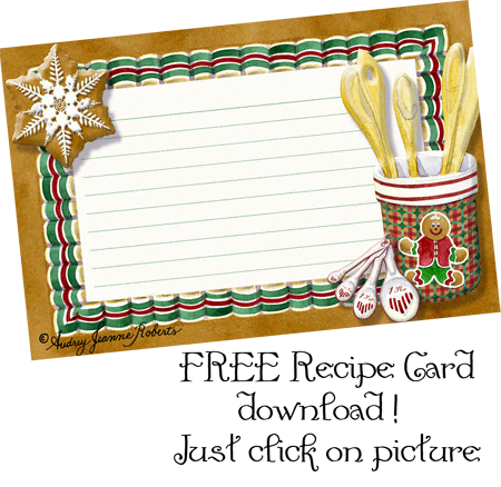 Free Printable Christmas Recipe Card Template - Holiday Baking Stationery