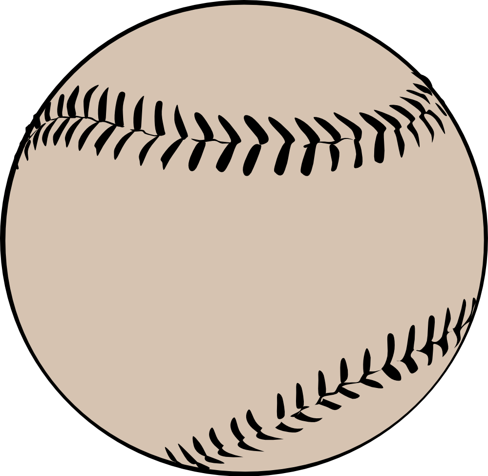 Baseball Illustration - Vintage-Style Leather Ball with Stitching Detail