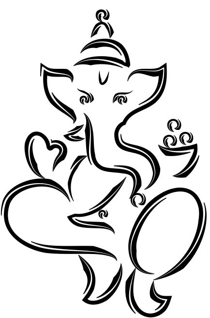 Free: Ganesha Coloring Page - Black And White Ganesh Png - nohat.cc