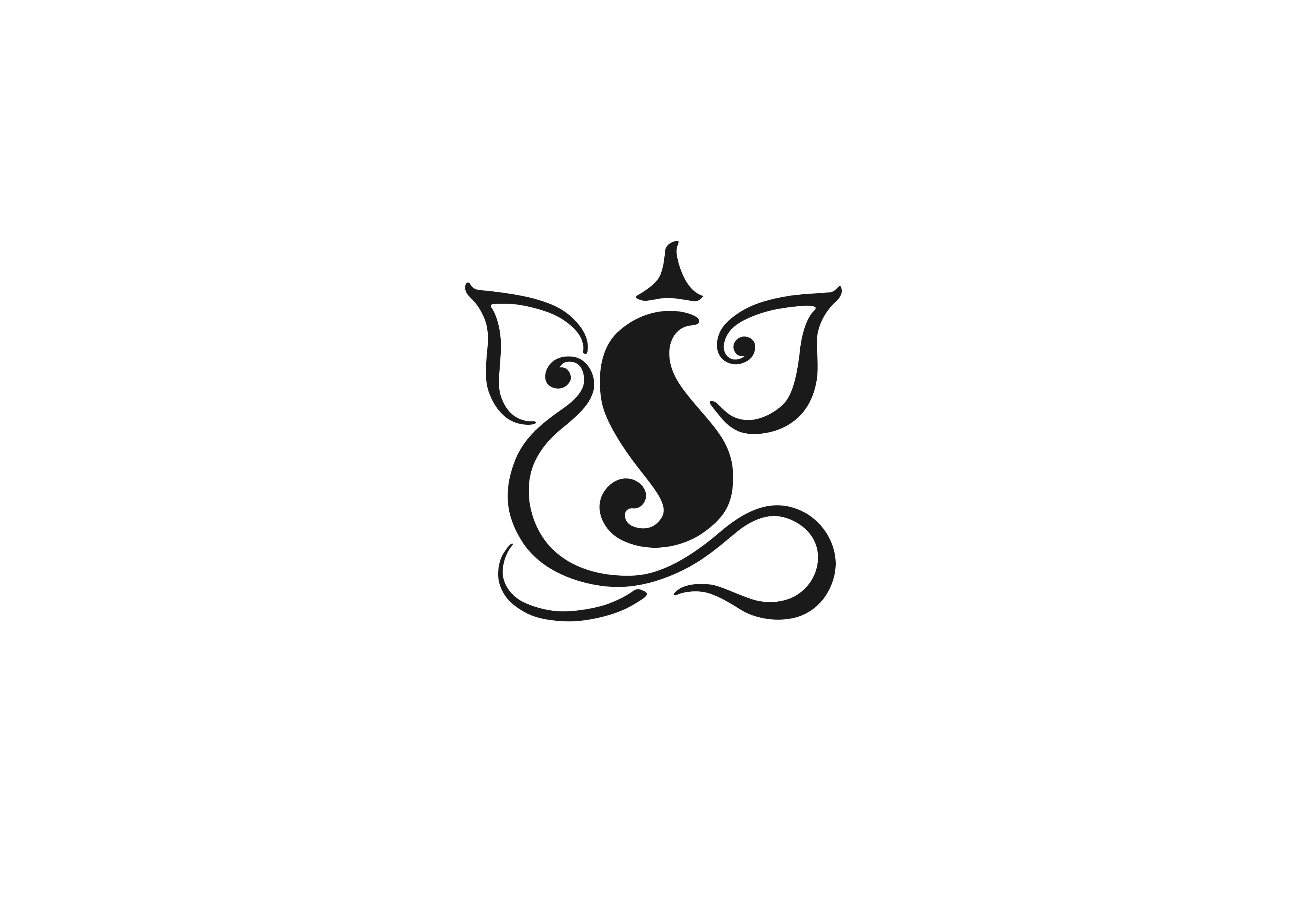 Ganesha Shiva Om Symbol Hinduism, ganpati, logo, monochrome png | PNGEgg