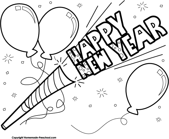 Black And White New Year Clipart