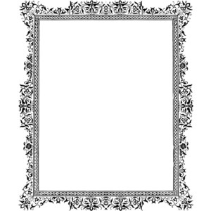 Ornate vintage silver frame with floral and scrollwork detailing, empty center for photo or artwork placement.