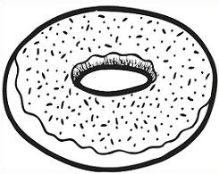 doughnut clipart black and white