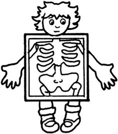 x ray clipart black and white