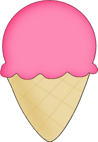 Strawberry Ice Cream Cone Illustration - Free Clipart Download