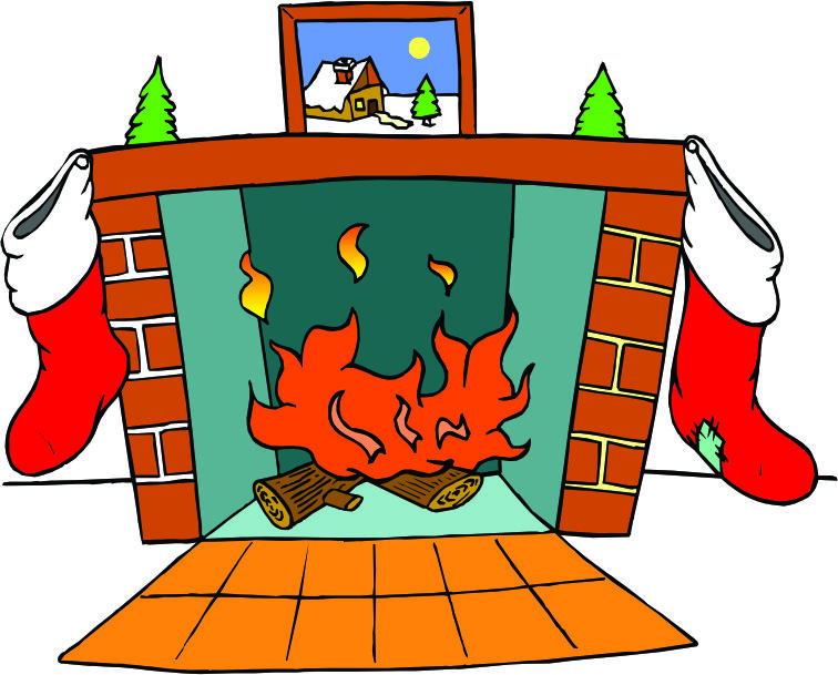 Christmas Fireplace Clipart 
