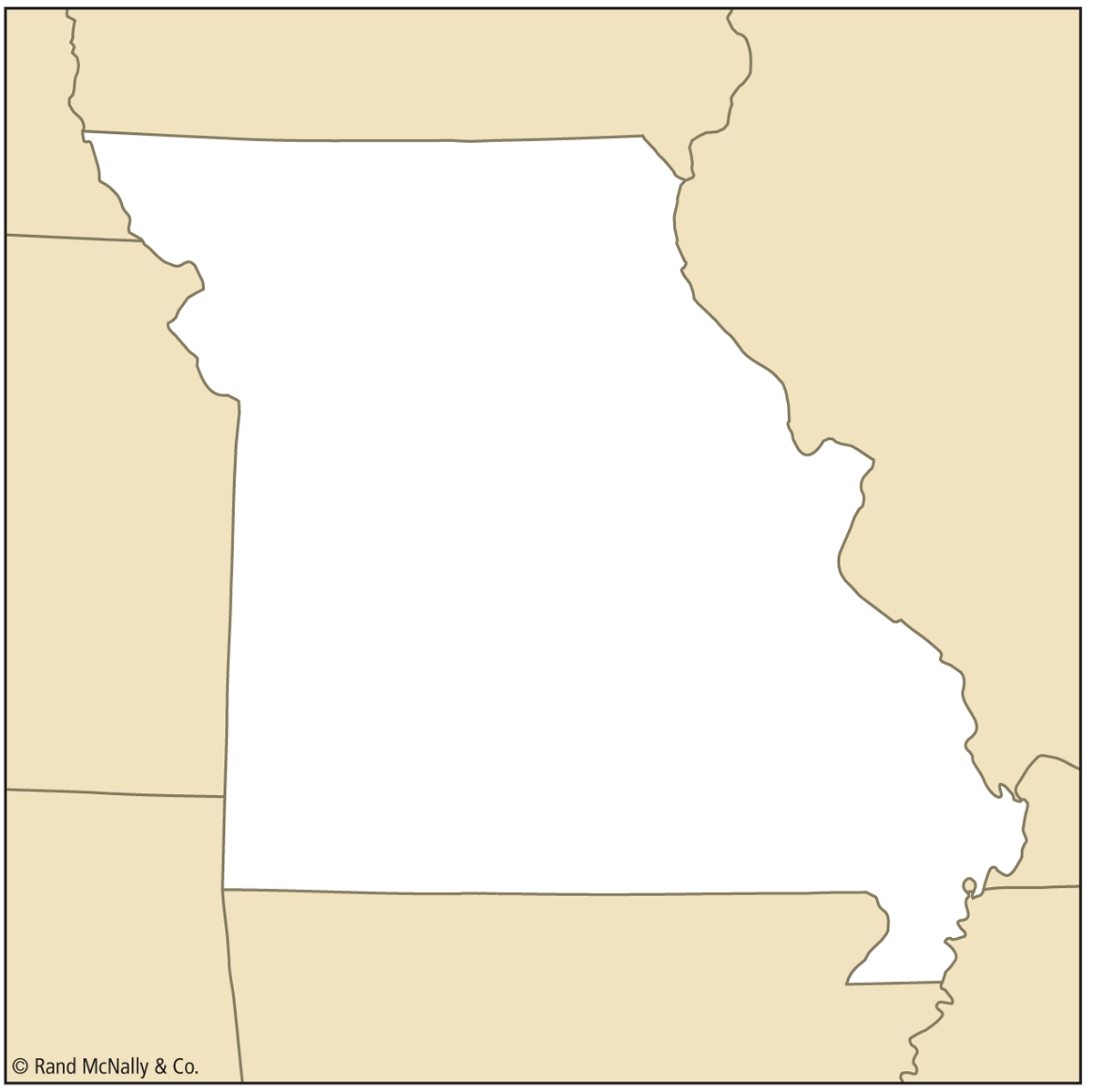 Missouri State Map - Clear Boundary Outline for Education & Reference