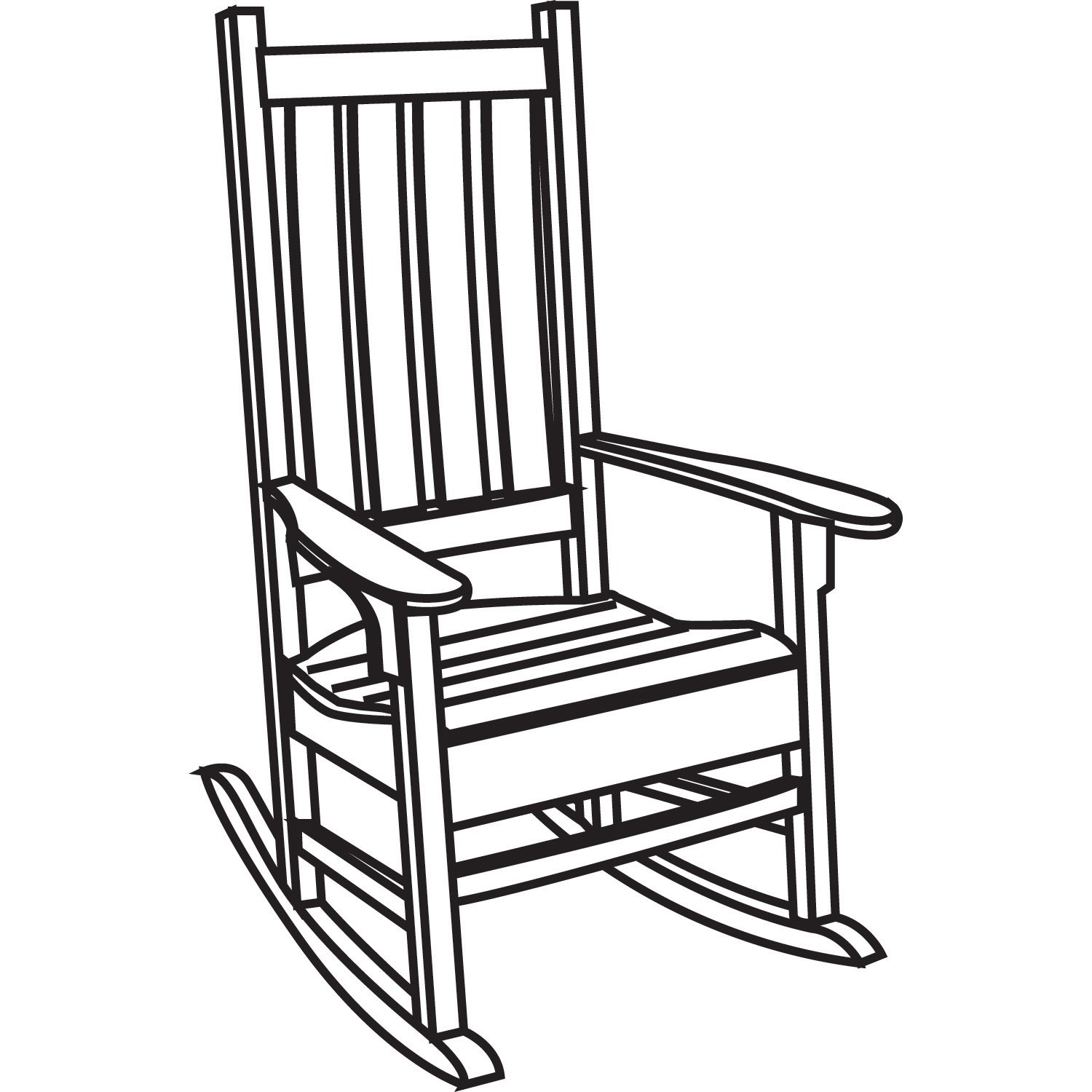clipart black and white rocking chair - Clip Art Library