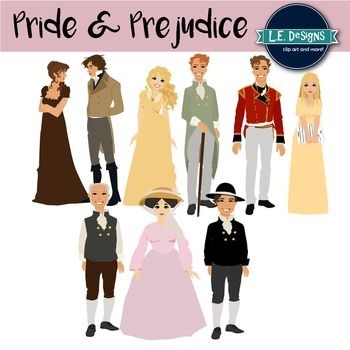 Jane Austen&Pride and Prejudice Inspired Clipart {Growing Set 