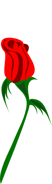 Red Rose Bud 2 Clip Art 