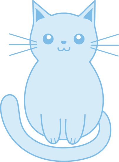 Cute Blue Cat Illustration - Free Download & Usage Guide