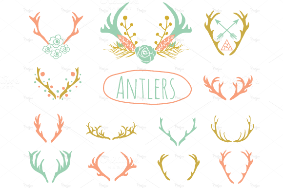Christmas antlers Photos, Graphics, Fonts, Themes, Templates 