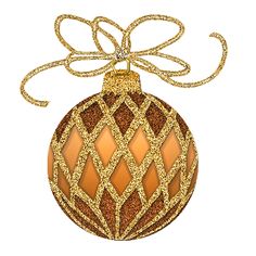 Elegant Gold Glitter Christmas Ornament - Festive Holiday Decor