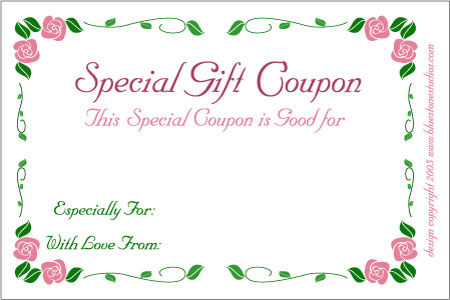 Printable Special Gift Coupon Template - Floral Design for Personalized Gifts