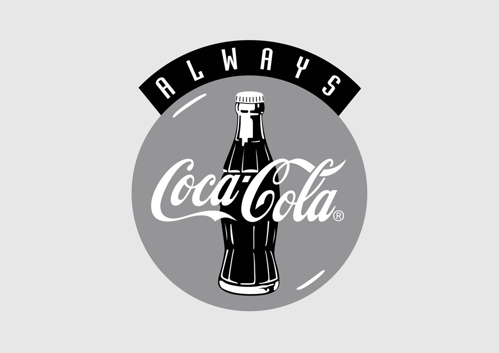 Coca cola black and white clip art 