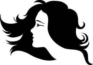 Elegant Woman Silhouette with Flowing Hair - Beauty & Style Inspiration