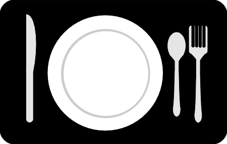 Dinner Plate and Cutlery Icon - Clean Restaurant & Menu Symbol