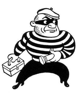 Classic Burglar Illustration - Vintage Crime Character Clipart