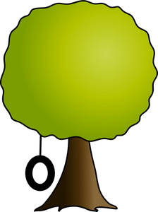 Playful Tree with Tire Swing - Illustration for Kids’ Content