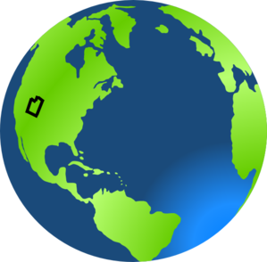 Green and blue Earth globe with a document icon over North America, symbolizing global document access or cloud storage.