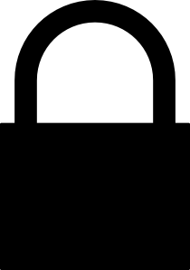 Black padlock icon symbolizing security, privacy, and data protection.