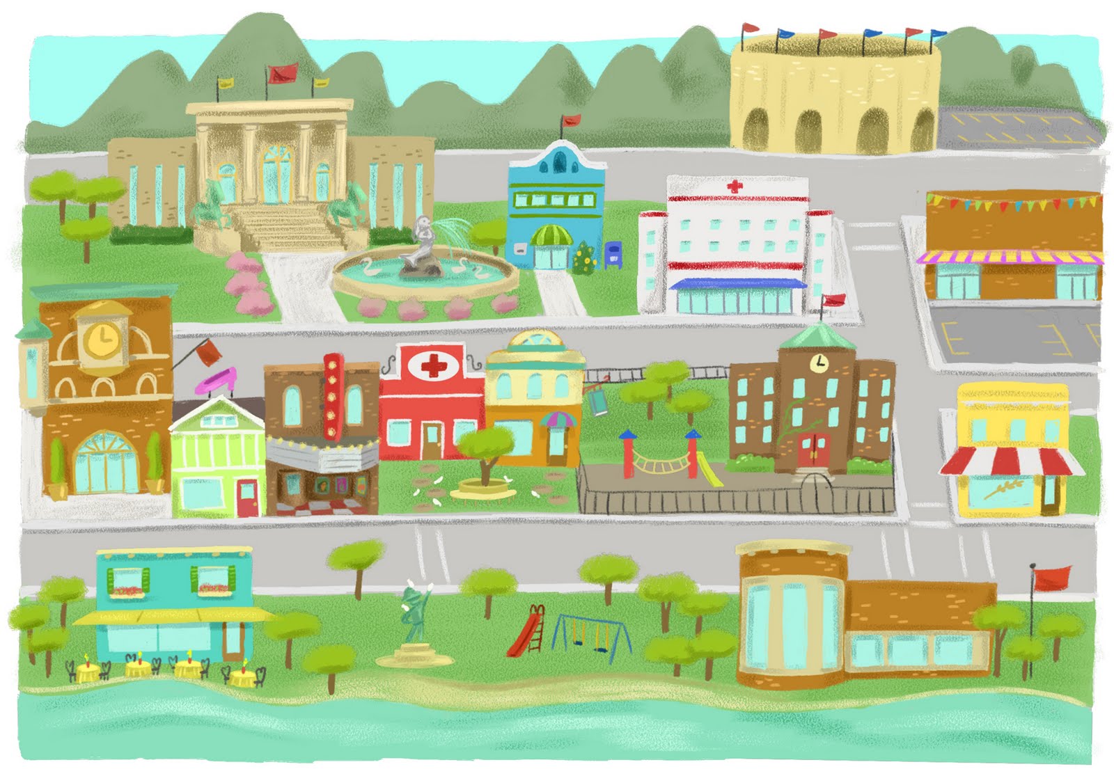 Tina K Gler Illustration Blog Village Map For Textbook 