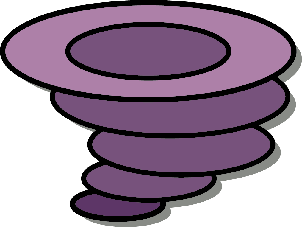 Purple Tornado Illustration - Weather Hazard Clipart