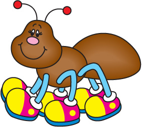 Fun Cartoon Ant Wearing Colorful Sneakers - Kids’ Illustration