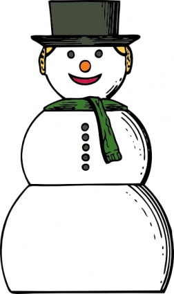 Friendly Cartoon Snowman Illustration - Free Winter Clip Art