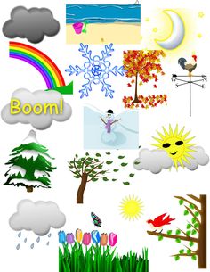 Weather and Seasons Icons Set - Free Clipart for Education & Design