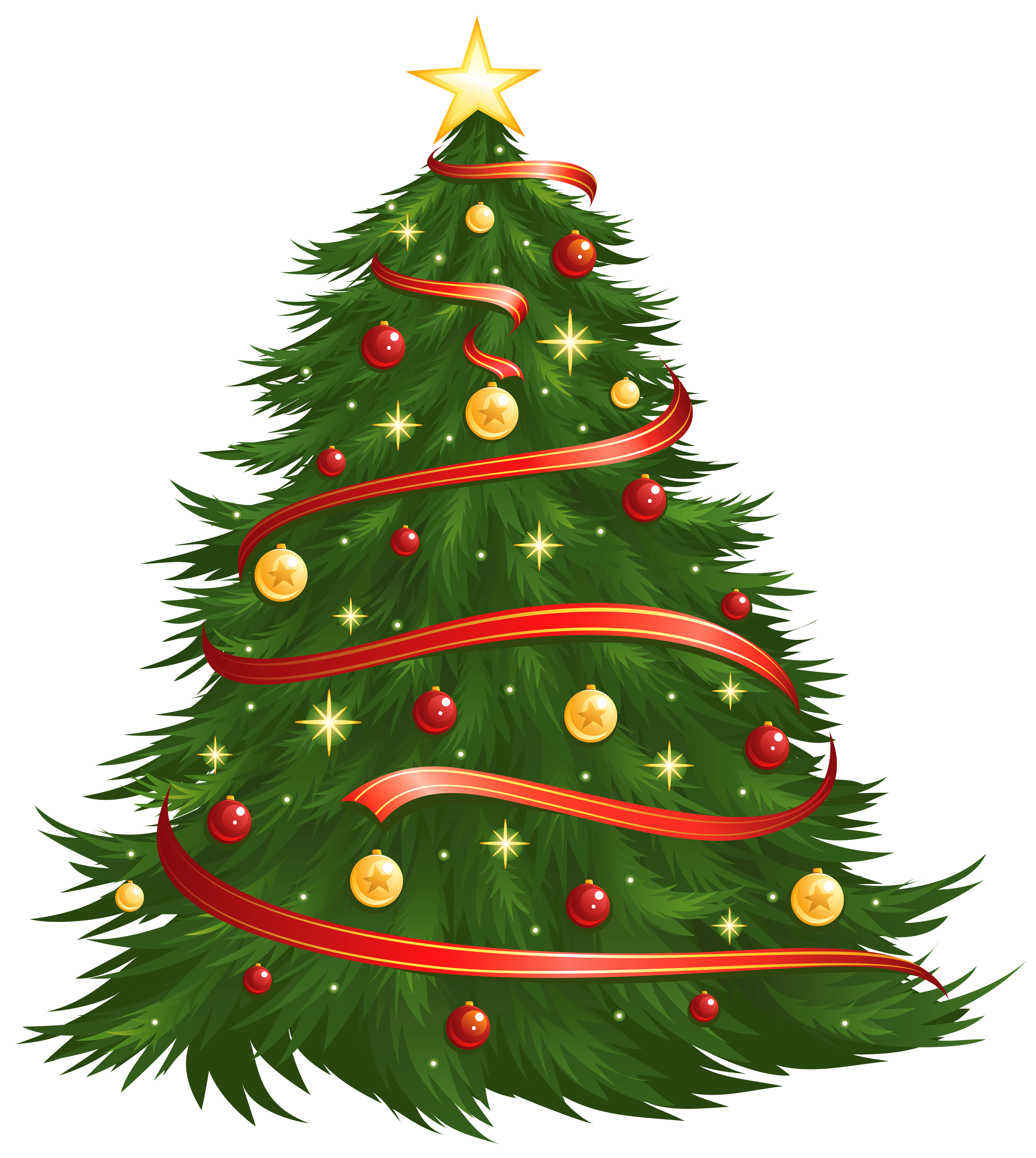 Large Size Transparent Decorated Christmas Tree PNG Clipart 
