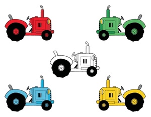 Colorful Cartoon Tractors for Kids | Educational Farm Vehicle Illustration