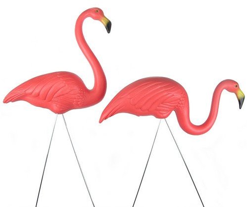 Pink Flamingo Lawn Ornaments - Decorative Garden Statues for Outdoor Fun