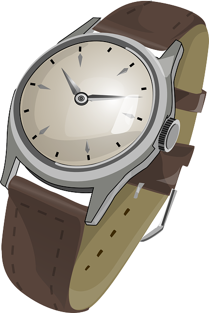 Classic analog wristwatch with silver case, cream dial, brown leather strap, and minimalist hour markers.