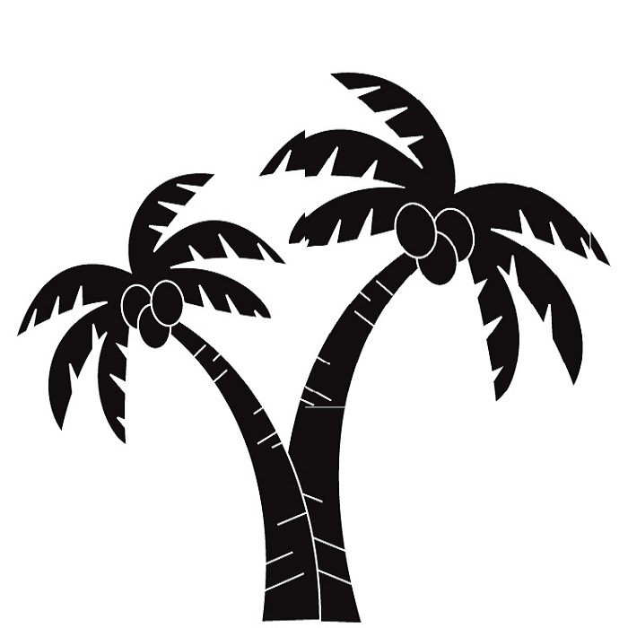 palm tree clip art black and white