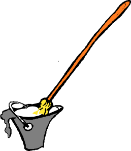 Mop and Bucket Cleaning Tool Illustration | Home Cleaning Essentials
