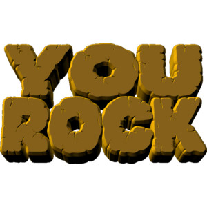 You Rock - Motivational 3D Text Graphic for Celebrations & Encouragement