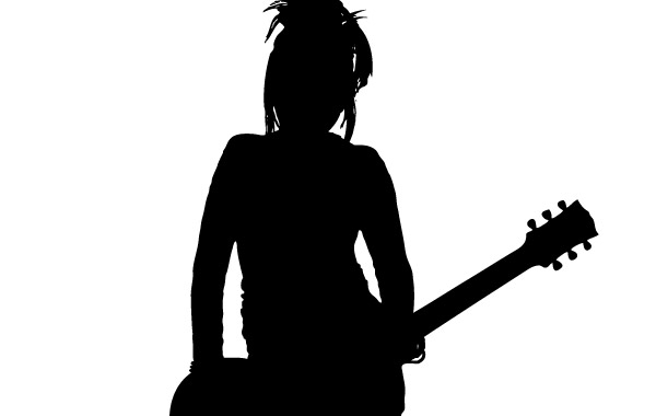 Girl Rocker Silhouette :: Vector Open Stock 